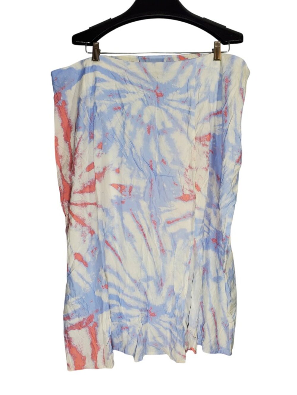 Modcloth A-Line Skirt Women's 2X Blue Pink Pastel Tie-Dye Cotton Candy Abstract